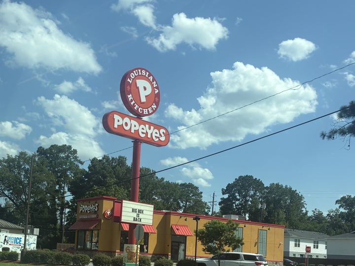 A Popeyes restaurant building in Garden City, Georgia