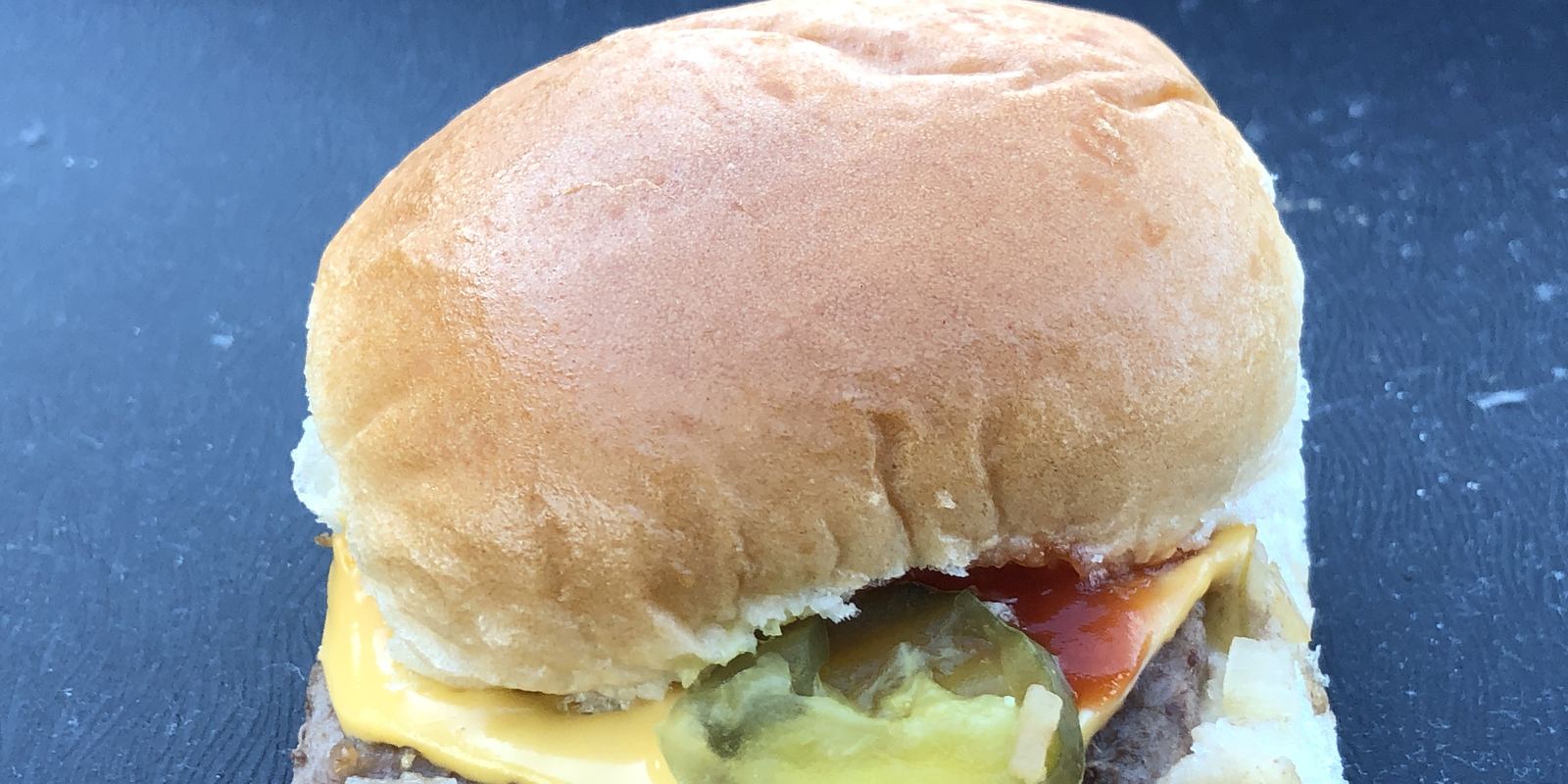 A small square White Castle slider